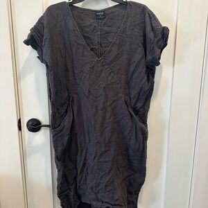 Black V-Neck Dress with Pockets